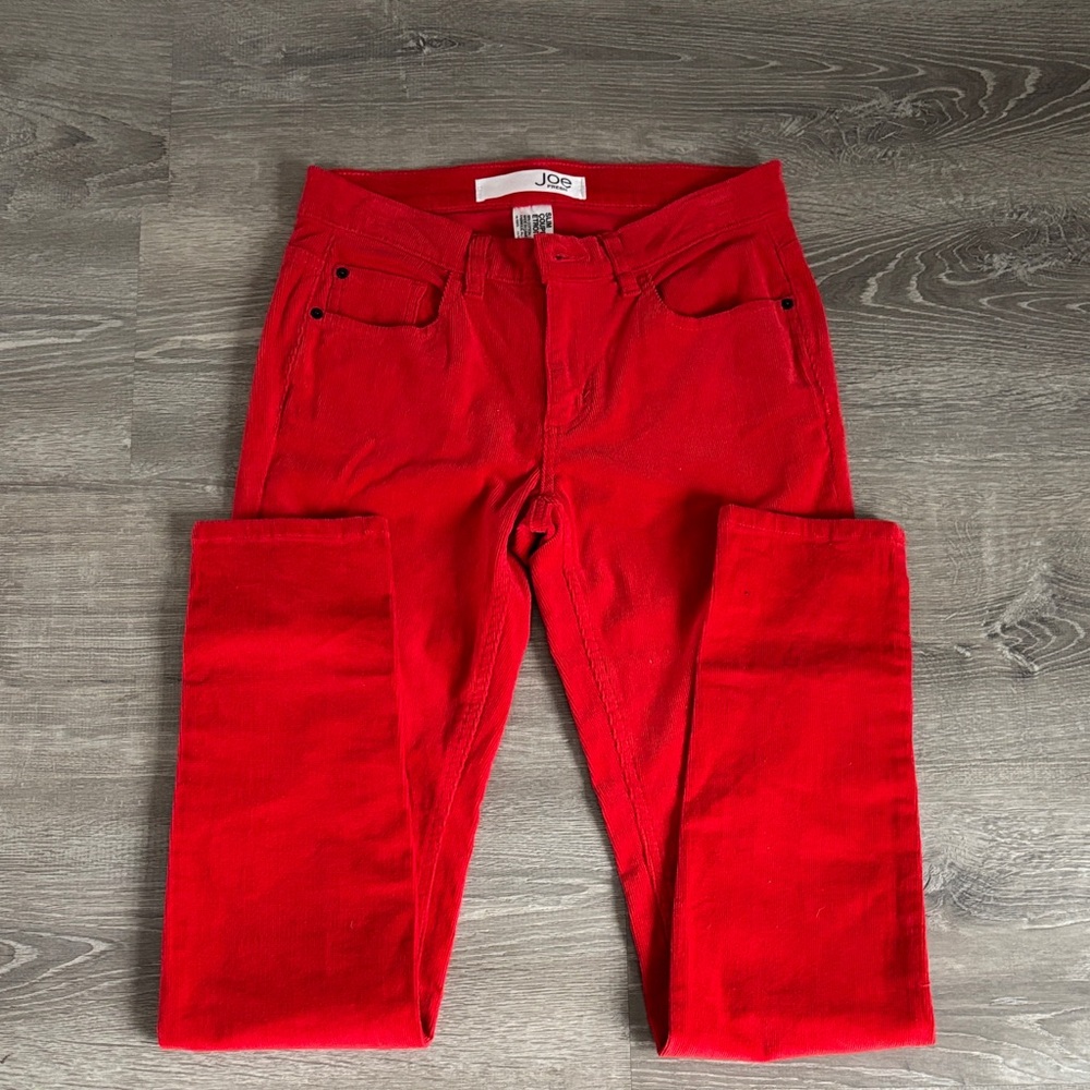 Joe Fresh Women's Vibrant Red Straight Leg Pants